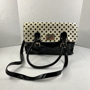 Guia’s Made In Italy Cheetah Print Black Cowhide & Leather Shoulder Handbag